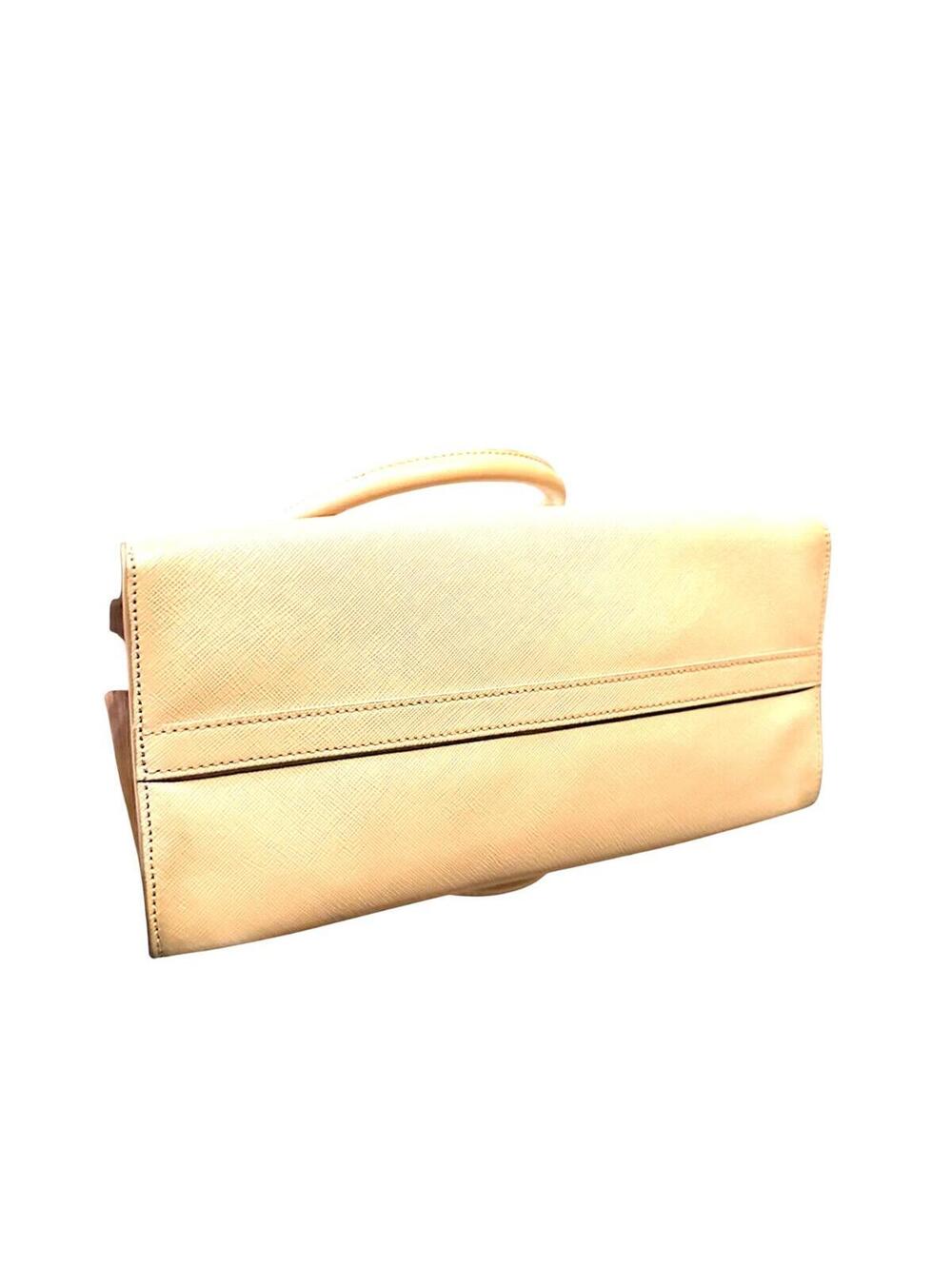 Prada Galleria Double Zip Saffiano Leather Tote Bag Nude Beige Blush Pink Large - Picture 7 of 13